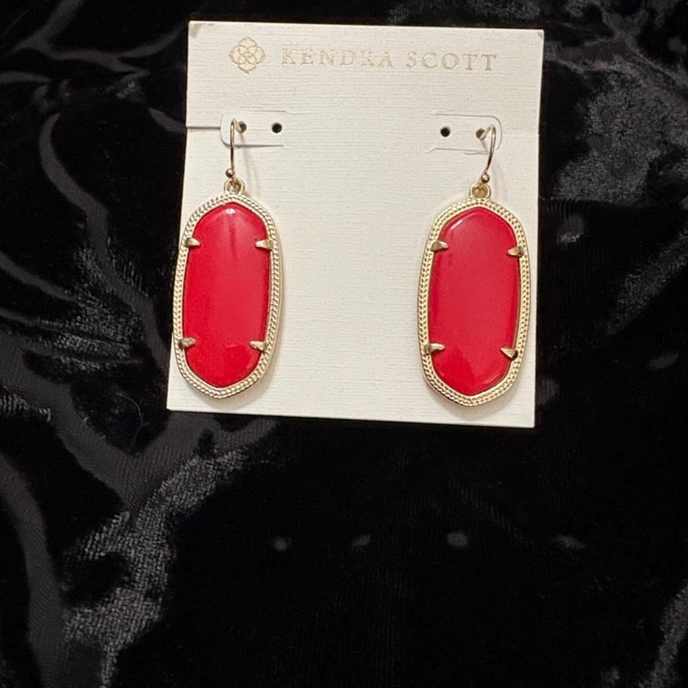 Kendra Scott Bold Red and Gold Elle Earrings